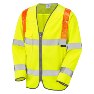 Barbrook Leo EcoViz Sleeved Waistcoat with Red Braces