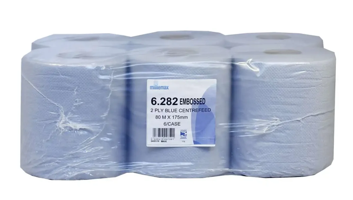 Blue 2 Ply Centrefeed Rolls