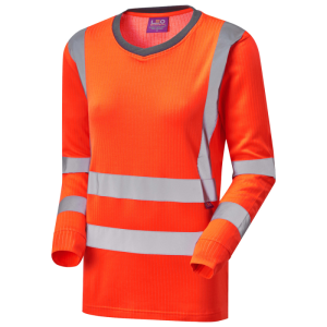 Lydford Leo EcoViz Comfort Women’s Sleeved T-Shirt HV Orange
