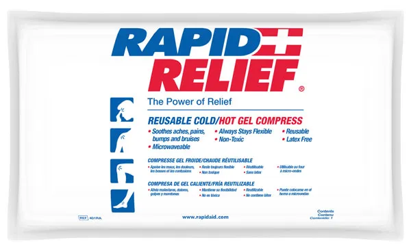 Rapid Relief Deluxe Hot Cold Gel Compress With Contour Gel 6inch X 10inch