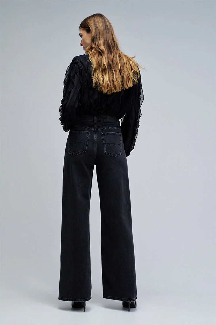 Salsa Wide Leg Jeans-Black Wash - Image 7